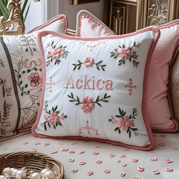 Hand-embroidered pillow - Image 2